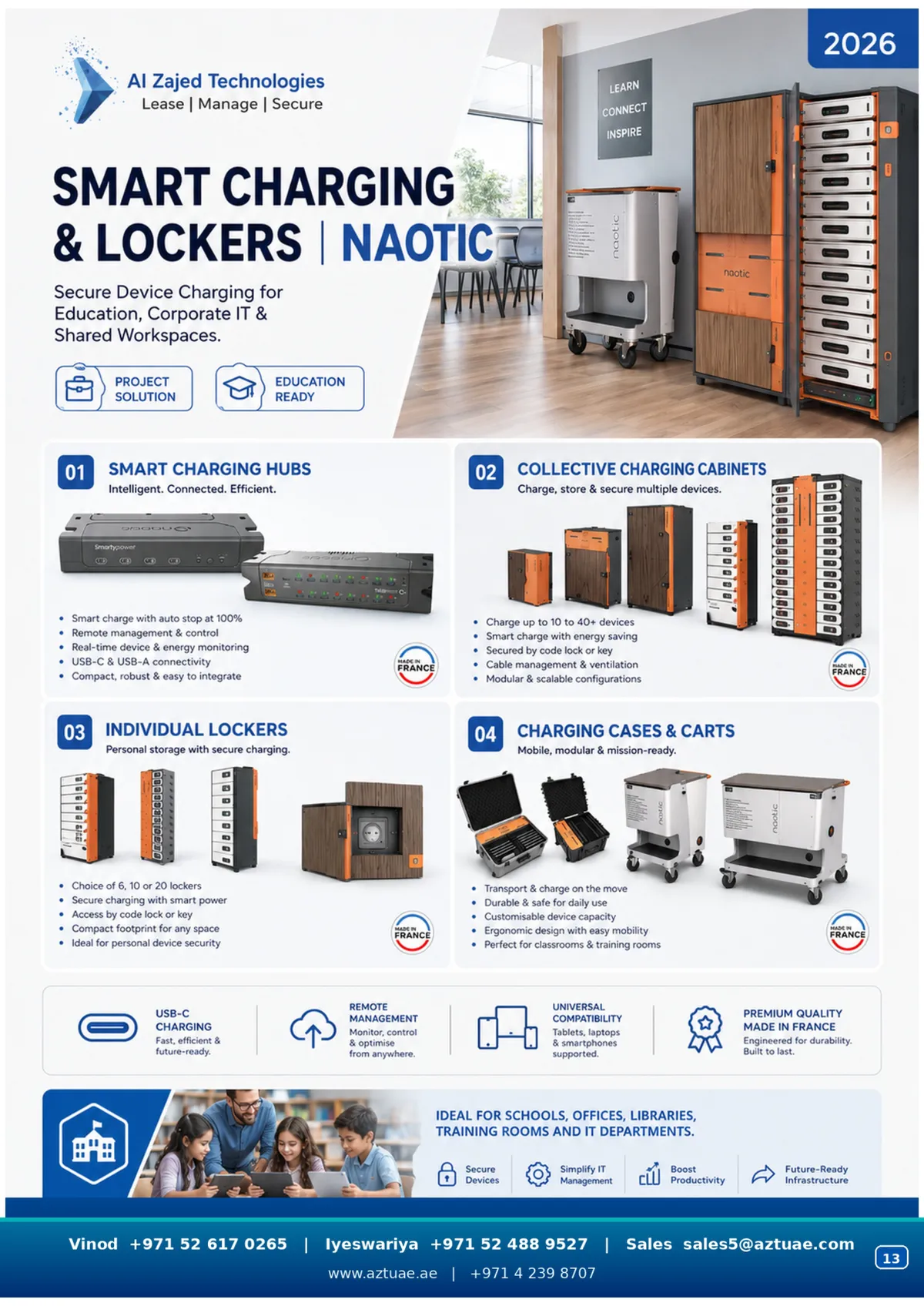 Smart charging lockers and device management deployed in schools
